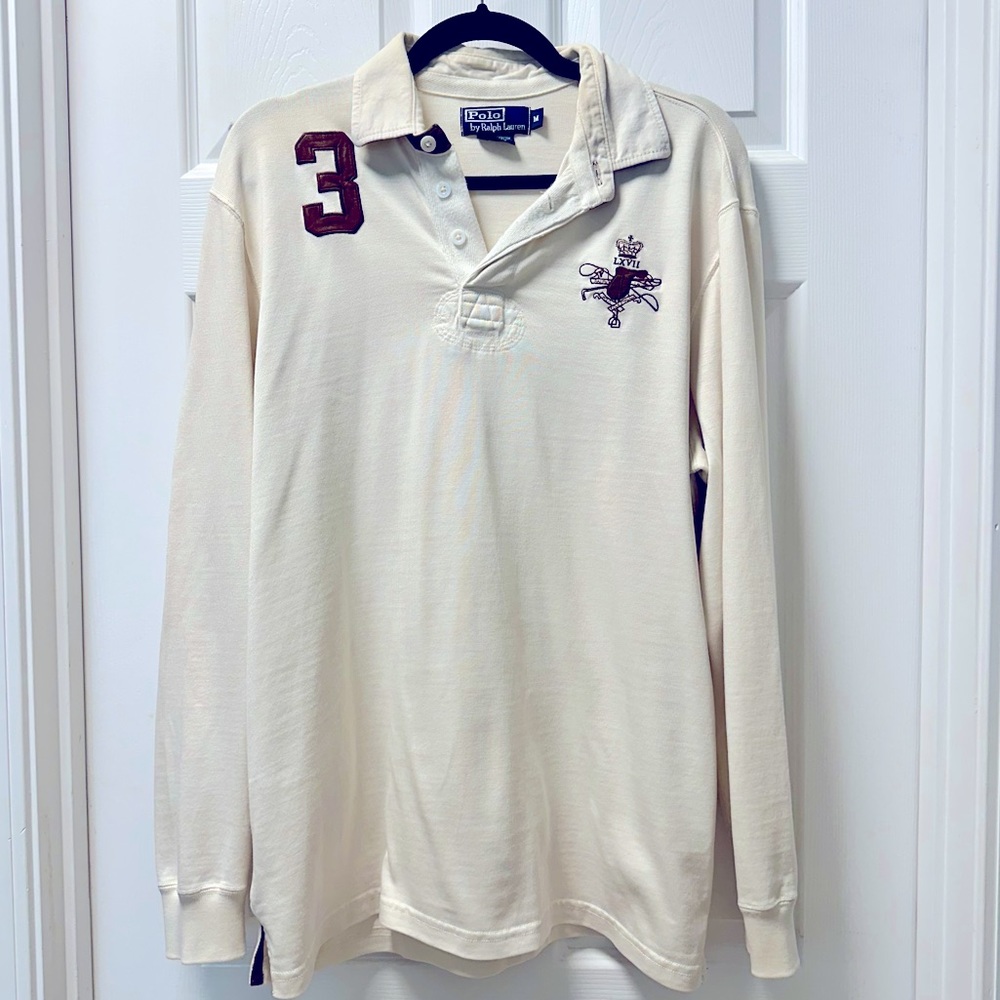 Polo Ralph Lauren #3 Equestrian Long Sleeve Rugby Shirt Size M